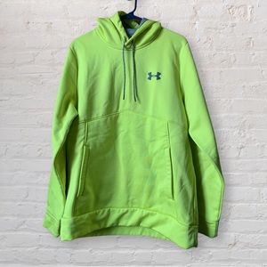 Under Armour Neon Yellow Medium Athletic Hoodie Loose Fitting